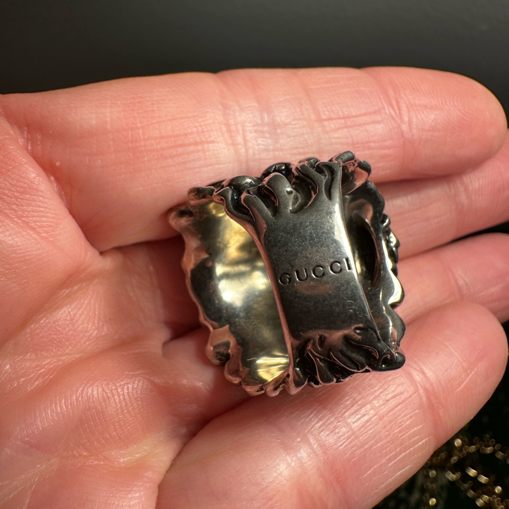 Gucci Silver Lion Ring size 8.5 with COA - Picture 4 of 6